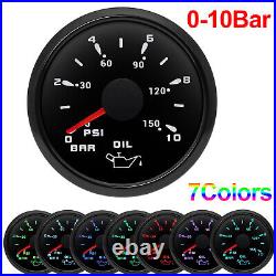 6 Gauge Set 85mm Boat Car GPS Speedometer 200MPH Tacho & 52mm Fuel Oil Temp Volt