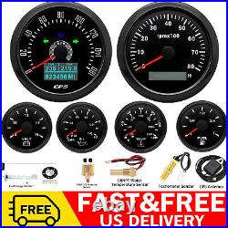 6 Gauge Set 85mm Boat GPS Speedometer 160MPH&Tacho 8000RPM Gauge with Sensor