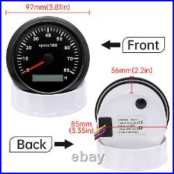 6 Gauge Set 85mm Boat GPS Speedometer 160MPH&Tacho 8000RPM Gauge with Sensor