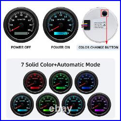 6 Gauge Set 85mm GPS Speedometer 0-120MPH Tacho&52mm Fuel Oil Pressure Temp Volt