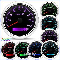 6 Gauge Set 85mm GPS Speedometer 0-160MPH Turning Light Tacho & 52mm Fuel Gauge