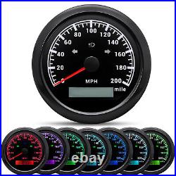 6 Gauge Set 85mm GPS Speedometer 0-200MPH withtacho & 52mm Fuel Level Oil Pressure