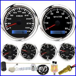 6 Gauge Set 85mm GPS Speedometer 0-300KM/H Tachometer Fuel Level Gauge For Boat