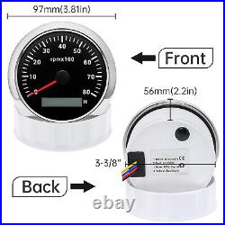 6 Gauge Set 85mm GPS Speedometer 0-300KM/H Tachometer Fuel Level Gauge For Boat