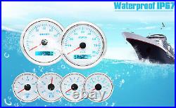 6 Gauge Set 85mm GPS Speedometer 0-80MPH Tachometer Waterproof for Car Boat US
