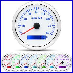 6 Gauge Set 85mm GPS Speedometer 0-80MPH Tachometer Waterproof for Car Boat US