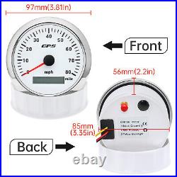 6 Gauge Set 85mm GPS Speedometer 0-80MPH Tachometer Waterproof for Car Boat US