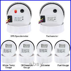 6 Gauge Set 85mm GPS Speedometer 0-80MPH Tachometer Waterproof for Car Boat US