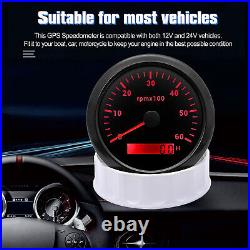 6 Gauge Set 85mm GPS Speedometer 160MPH Tachometer 52mm Fuel Gauge Temp Oil Volt