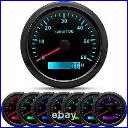 6 Gauge Set 85mm GPS Speedometer 160MPH Tachometer 52mm Fuel Gauge Temp Oil Volt