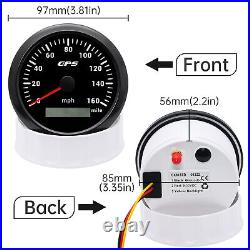 6 Gauge Set 85mm GPS Speedometer 160MPH Tachometer 52mm Fuel Gauge Temp Oil Volt