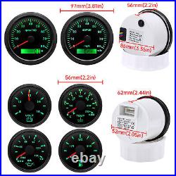 6 Gauge Set 85mm GPS Speedometer WithTacho Fuel Gauge Water Temp Oil Pressure Volt