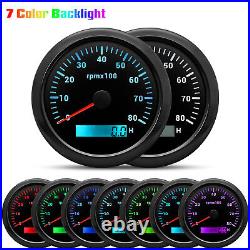 6 Gauge Set 85mm GPS Speedometer WithTacho Fuel Gauge Water Temp Oil Pressure Volt