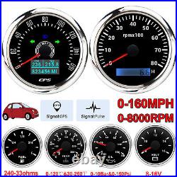 6 Gauge Set GPS Speedometer 0-160MPH Tacho COG Trip Gauge Fuel Gauge 240-33 ohms