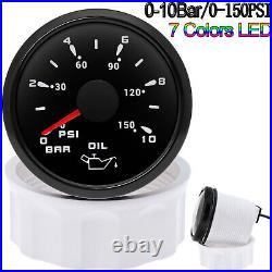 6 Gauge Set GPS Speedometer 0-60MPH withTacho 52mm Fuel Water Oil Pressure Voltage