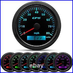 6 Gauge Set GPS Speedometer 0-80MPH Tacho For Car Marine Boat Truck Waterproof