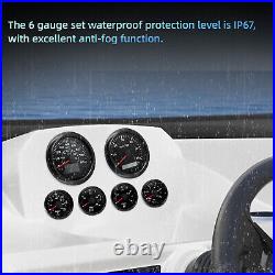 6 Gauge Set GPS Speedometer Waterproof Fit Truck Car Marine Boat Yacht Universal