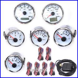 6 Gauge Set GPS Speedometer Waterproof For Truck Car Marine Boat Yacht Universal