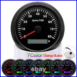 6 Gauge Set GPS speedometer 0-80MPH Tachometer Fuel Gauge Temp Oil For Car Boat