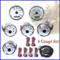 6 Gauge Set, Speedo, Tacho, Fuel Level Gauge, Oil Pressure, Volt, Water Temp IP67