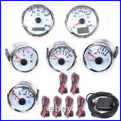 6 Gauge Set Speedometer Tacho Fuel Gauge Temp Volt Oil Car Boat Universal 8-16V