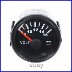 6 Gauge Set Speedometer Voltmeter Stainless Plate Instrument Black For Car Boat