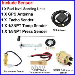 6 Gauge Set With Senders GPS Speedometer 0-160MPH Tacho Fuel Gauge Temp Oil Volt