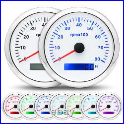 6 Gauge Set with Senders 85MM GPS Speedometer 0-160MPH With Tachometer 0-8000RPM