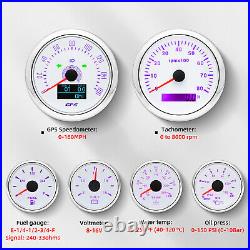 6 Gauge Set with Senders 85MM GPS Speedometer 0-160MPH With Tachometer 0-8000RPM