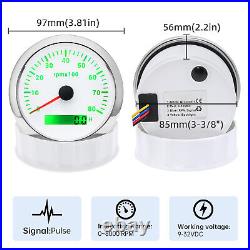 6 Gauge Set with Senders 85MM GPS Speedometer 0-160MPH With Tachometer 0-8000RPM