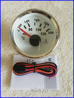 6 Gauge set, 120MPH 85MM GPS Speedometer, Tacho, Fuel, Temp, Volts, Oil Pressure White