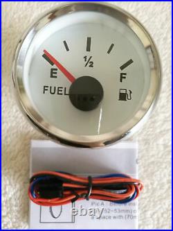 6 Gauge set, 120MPH 85MM GPS Speedometer, Tacho, Fuel, Temp, Volts, Oil Pressure White