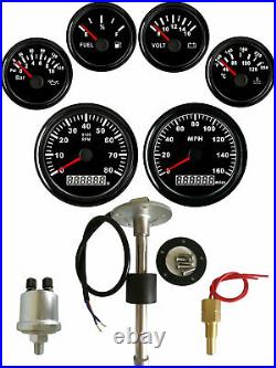 6 Gauge set with Senders GPS 0-160MPH Speedo Tacho Fuel Volts Oil Temp USA STOCK