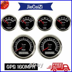 6 gauge set 160mph gps speedometer tacho fuel volt oil temp for car marine black