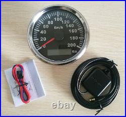 6 gauge set 200KM/H GPS speedometer odo tacho fuel volts oil pressure temp black