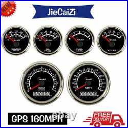 6 gauge set with sender 160mph GPS speedometer tacho oil temp fuel volt blue led