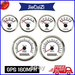 6 gauge set with senders 160mph speedo tacho oil temp fuel volt blue led for car