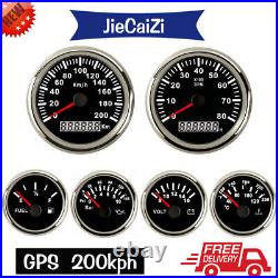 6 gauge set with senders 200km/h gps speedometer tacho oil temp fuel volt meter