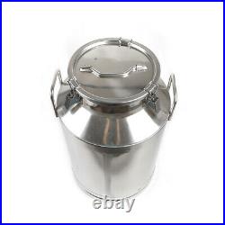 60L Milk Can Pail Heavy-Gauge Stainless Steel Bucket+Silicone Seal Keep Fresh US