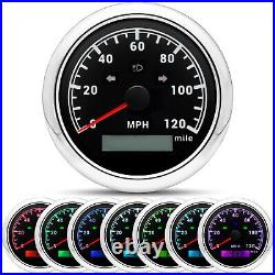 6Gauge Set GPS Speedometer 0-120 MPH With light & Tacho 52mm Fuel Oil Water Volt