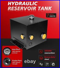 7-Gallon Hydraulic Fluid Reservoir Tank 14 Gauge Steel Oil Tank For Tractors