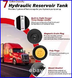 7-Gallon Hydraulic Fluid Reservoir Tank 14 Gauge Steel Oil Tank For Tractors