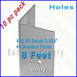 8 FT 96 X 1.5 10PC Stainless Steel Angle Corner Guard Wall Trim 20 Gauge