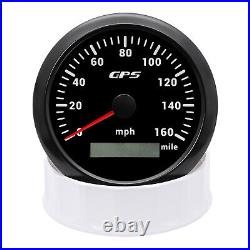 85MM Black GPS Speedometer 0-160MPH&52MM Fuel Level Water Temp Oil Pressure Volt