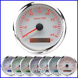 85MM GPS Speedometer 0-120MPH Tacho & 52mm Fuel /Water Temp/Volt/Oil Press Gauge