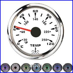 85MM GPS Speedometer 0-120MPH Tacho & 52mm Fuel /Water Temp/Volt/Oil Press Gauge