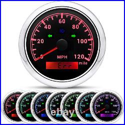 85MM GPS Speedometer 120MPH Tacho & 52mm Fuel Water Oil Pressure Volt Gauge Set