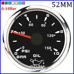 85MM GPS Speedometer 120MPH Tacho & 52mm Fuel Water Oil Pressure Volt Gauge Set