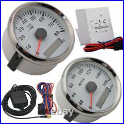 85MM White GPS Speedometer 0-160MPH +85MM Tachometer 0-8000RPM Pulse Signals
