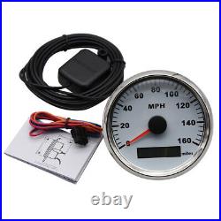 85MM White GPS Speedometer 0-160MPH +85MM Tachometer 0-8000RPM Pulse Signals